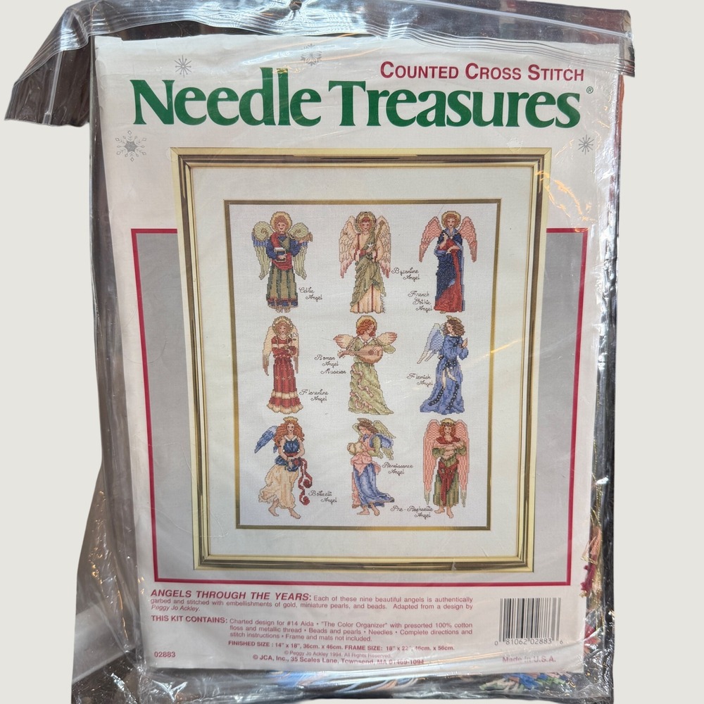 Needle Treasures Angels Through the Years Cross Stitch Kit 02883 Vintage 1994
